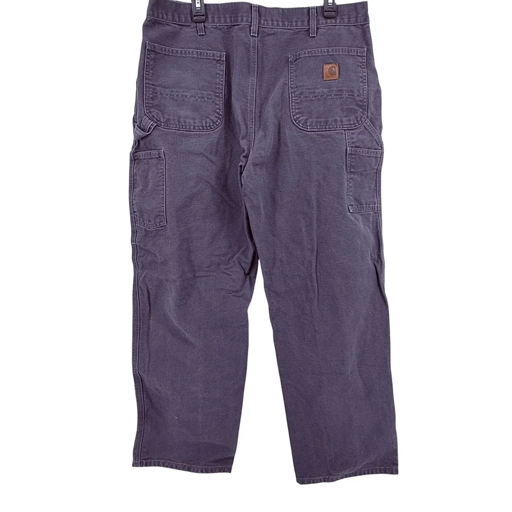 Carhartt R01 Duck Dungaree Fit Work Pants‎ Mens 40x32 Gray Cotton Carpenter